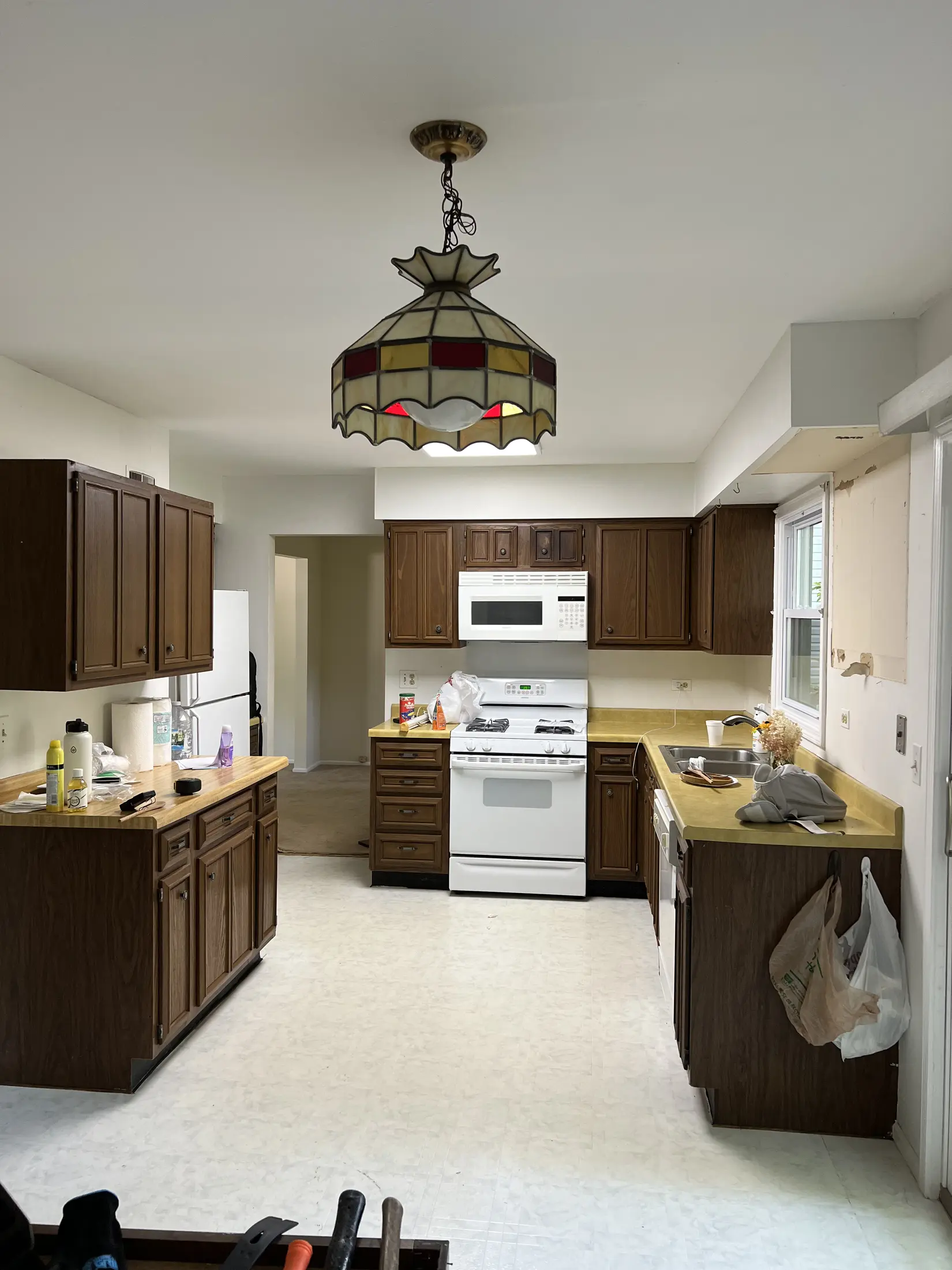 Original kitchen before remodeling, viewed from the adjoining room